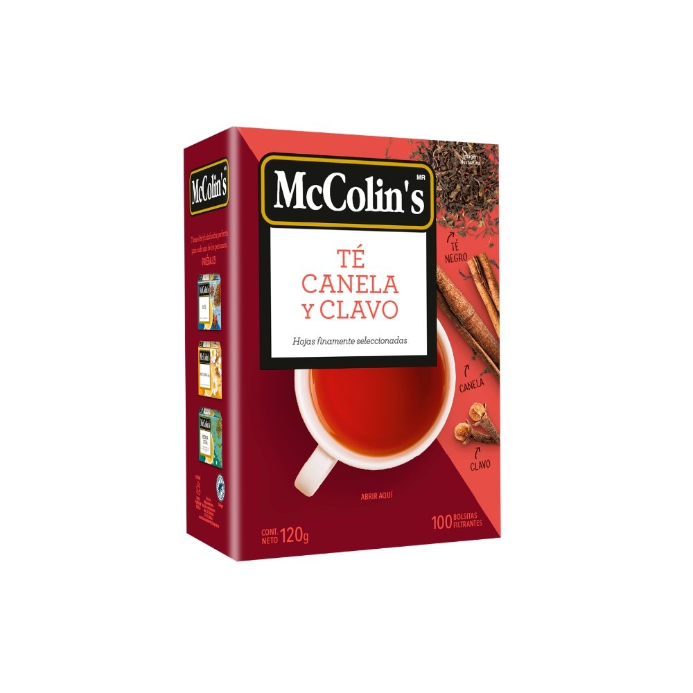 TE CANELA Y CLAVO MC COLINS CAJA X 100 SOBRES