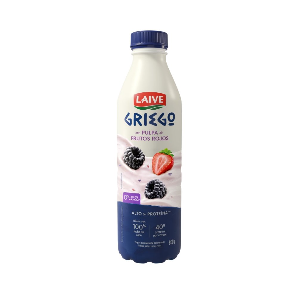 YOGURT GRIEGO LAIVE FRUTOS ROJOS BOTELLA 800 G
