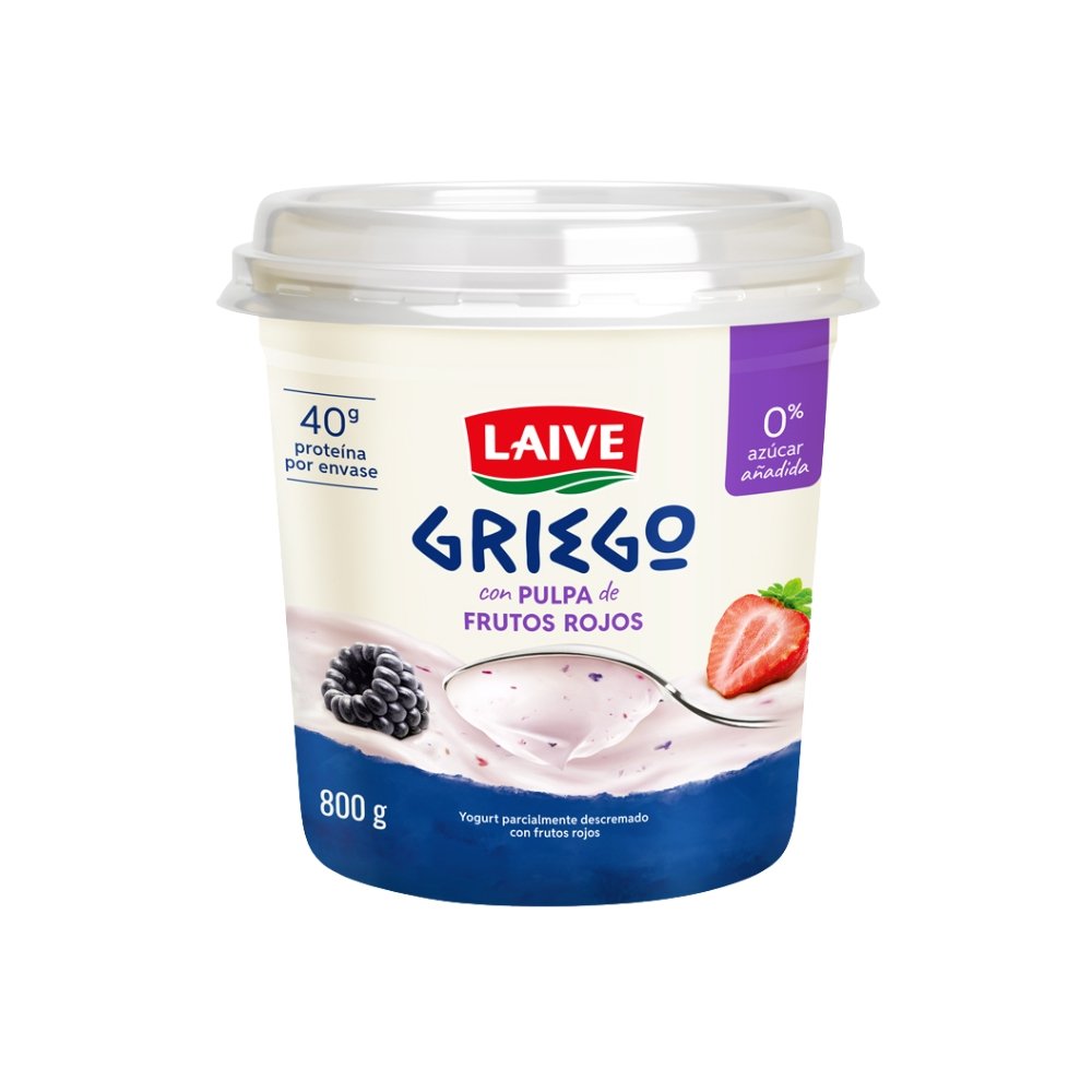 YOGURT LAIVE GRIEGO FRUTOS ROJOS POTE 800GR