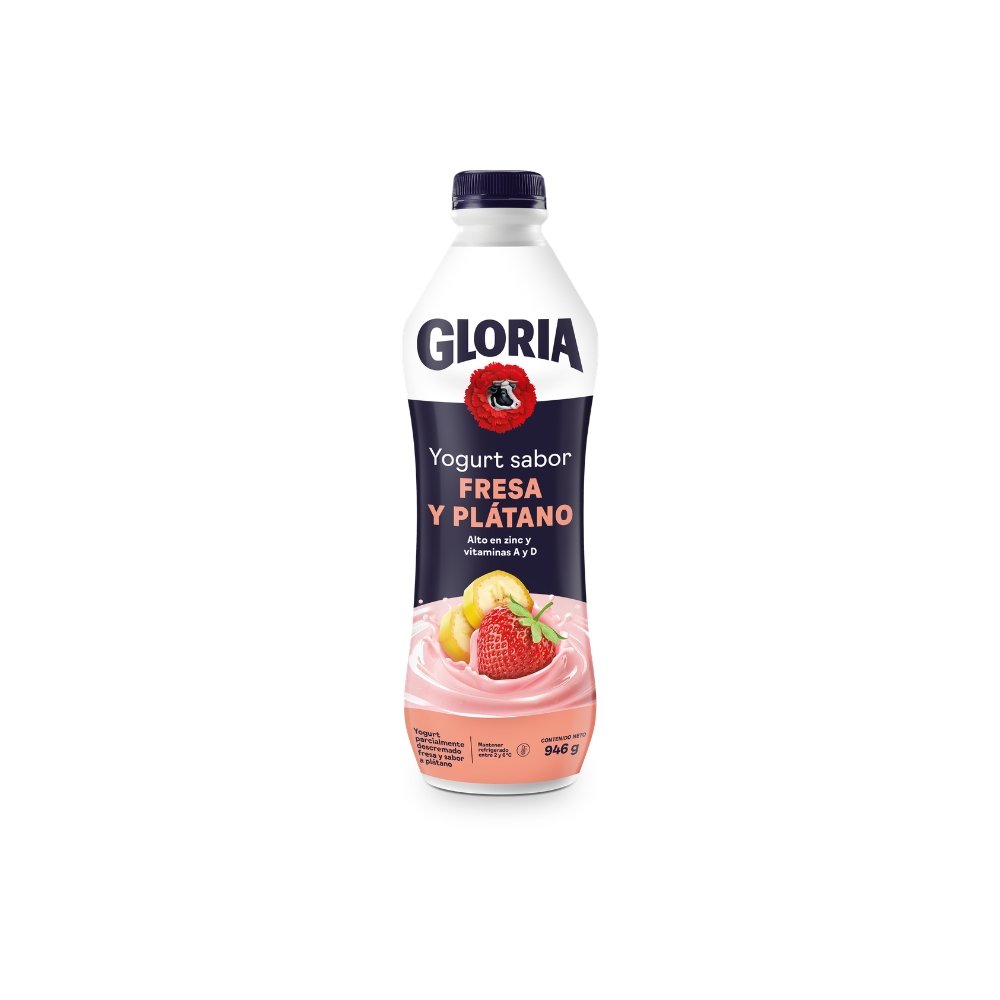 YOGURT PARC.DESC.GLORIA SABOR FRESA PLATANO BOT X 946GR