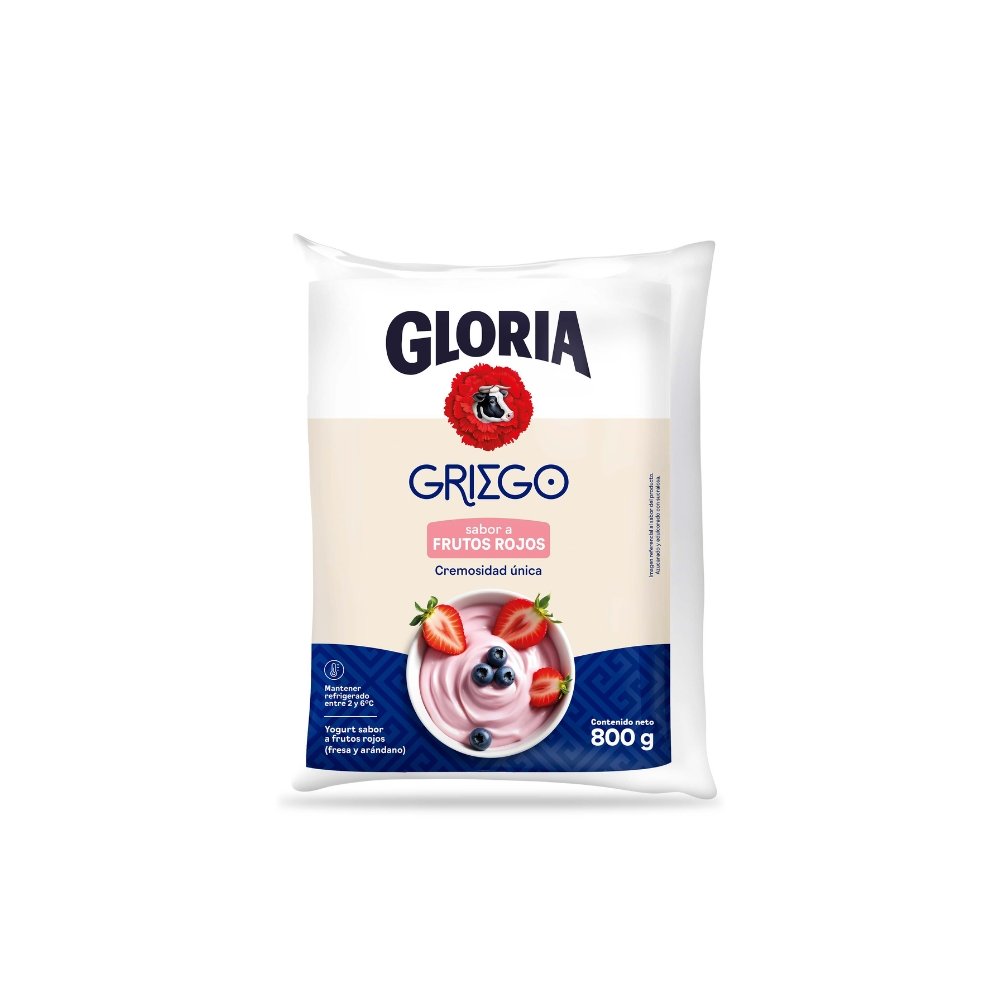 YOGURT GRIEGO GLORIA SABORFRUTOS ROJOS BOLSA X 800GR