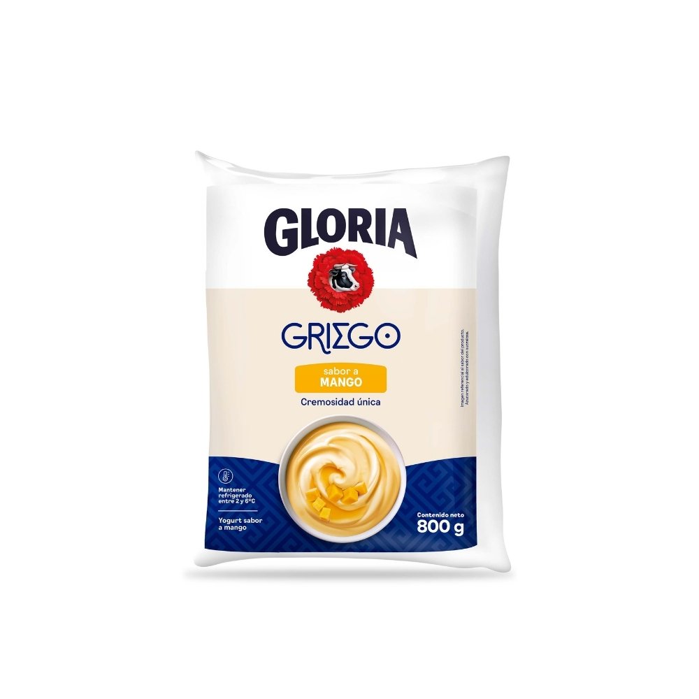 YOGURT GRIEGO GLORIA SABOR MANGO BOLSA X 800GR